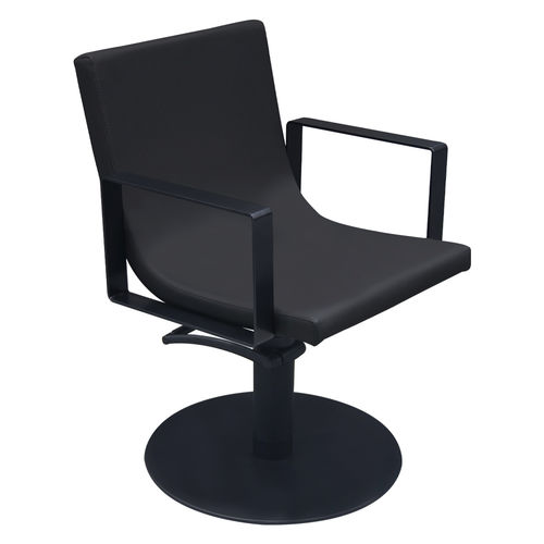 Poltrona da parrucchiere contemporanea - IRON BLACK - Nelson Mobilier - in ecopelle / con pompa idraulica / nera
