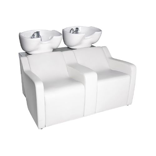 Lavatesta con poggiapiedi - SOFA PLUS 2P - Nelson Mobilier - in ecopelle / in ceramica / 2 posti