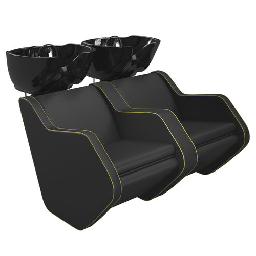 Lavatesta con poggiapiedi - NOVAWASH 2P - Nelson Mobilier - in ecopelle / in ceramica / 2 posti