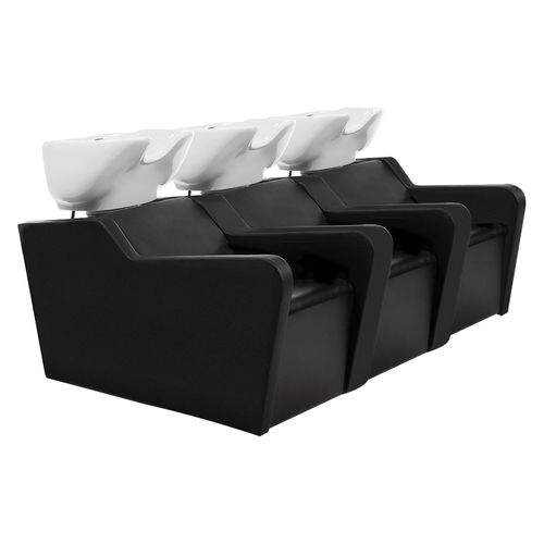 Lavatesta con poggiapiedi - TOPWASH ECO 3P - Nelson Mobilier - in ecopelle / in ceramica / 3 posti