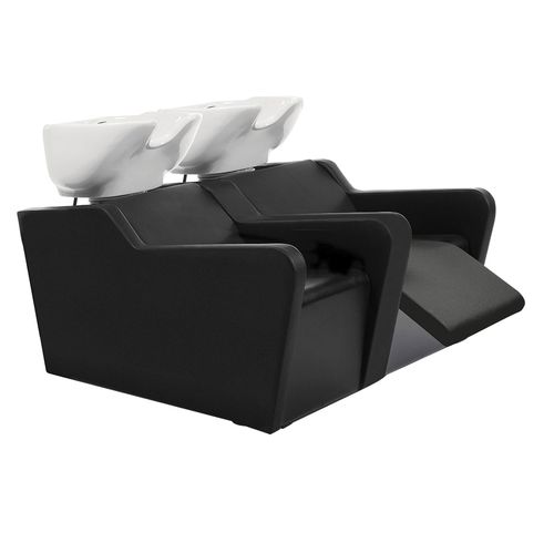 Lavatesta con poggiapiedi - TOPWASH ECO 2P - Nelson Mobilier - in ecopelle / in ceramica / 2 posti