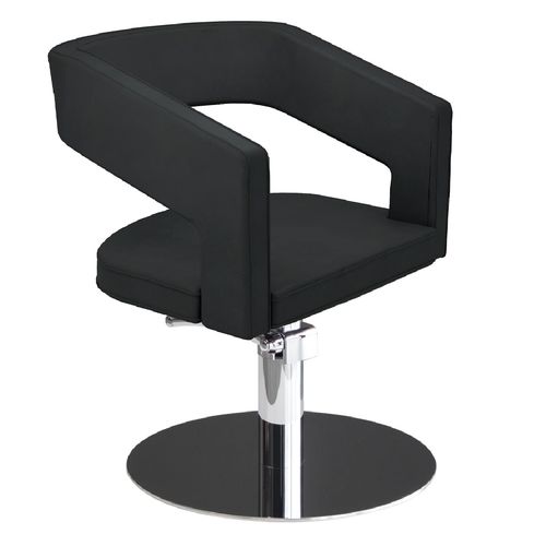 Poltrona da parrucchiere contemporanea - OPEN - Nelson Mobilier - in ecopelle / con pompa idraulica / nera