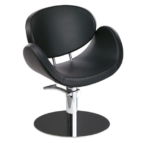 Poltrona da parrucchiere contemporanea - BOWY - Nelson Mobilier - in ecopelle / con pompa idraulica / nera