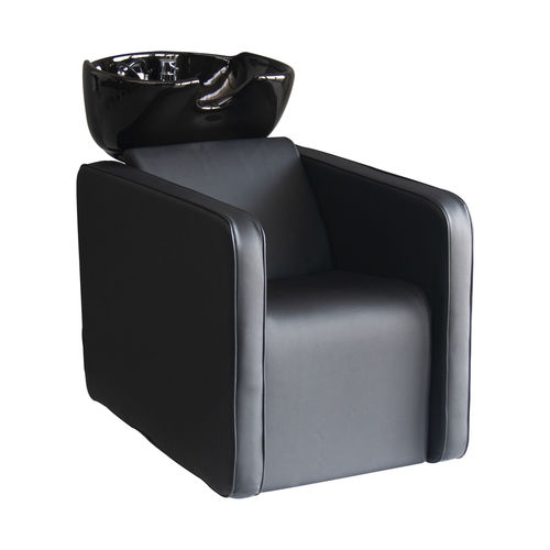 Lavatesta con poggiapiedi - Midnight Wash - Nelson Mobilier - in ecopelle / in ceramica / 1 posto