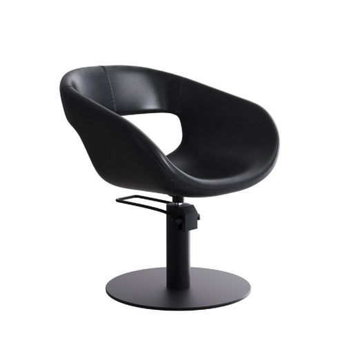 Poltrona da parrucchiere in ecopelle - MELLO - Nelson Mobilier - nera / contract / con supporto in metallo verniciato