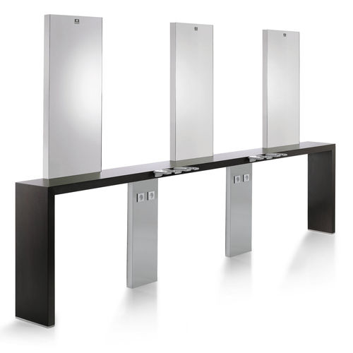Mobile da toeletta contemporaneo - KRYSTAL MURALE 3P - Nelson Mobilier - in laminato / in acciaio inossidabile / in alluminio lucido