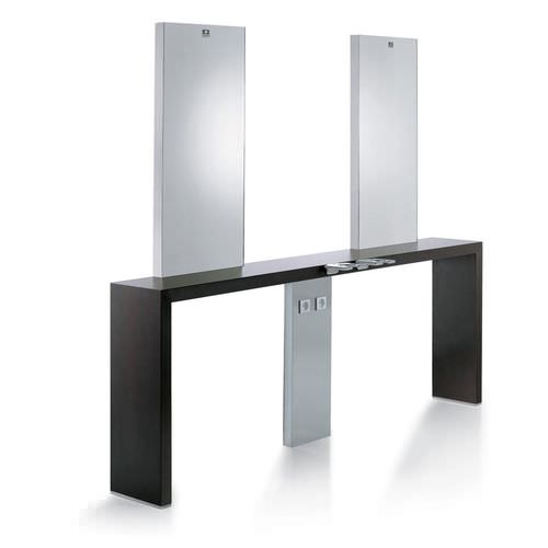 Mobile da toeletta contemporaneo - KRYSTAL MURALE 2P - Nelson Mobilier - in laminato / in acciaio inossidabile / in alluminio lucido