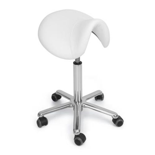 Sgabello operativo contemporaneo - LONGCHAMP - Nelson Mobilier - con supporto in alluminio / con rotelle / imbottito
