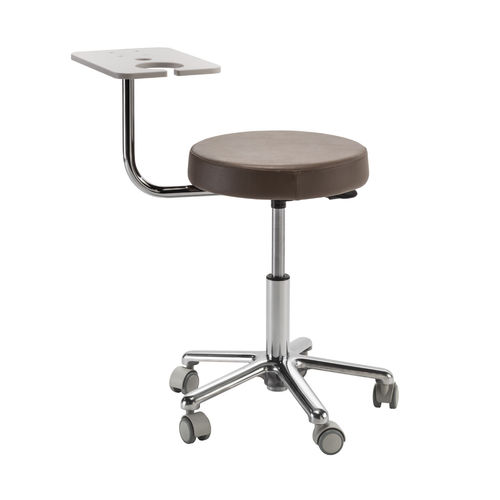 Sgabello da parrucchiere con supporto in metallo - PIVOT - Pietranera - a 5 razze / con rotelle / marrone