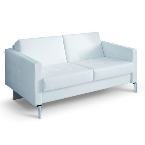 Divano contemporaneo - LOUNGE - SASSI - in vinile / con braccioli / grigio