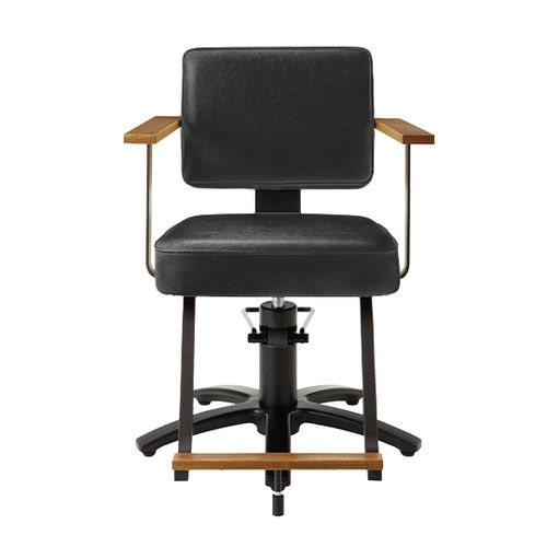Poltrona da parrucchiere contemporanea - A1201 - TAKARA BELMONT - in pelle / in legno / con pompa idraulica
