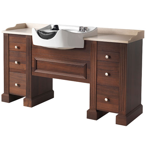 Mobile lavabo da appoggio - AUBREY - TAKARA BELMONT - in ceramica / impiallacciato in legno / classico
