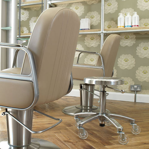 Sgabello da parrucchiere contemporaneo - D - TAKARA BELMONT - in acrilico / con supporto in alluminio / con base a stella