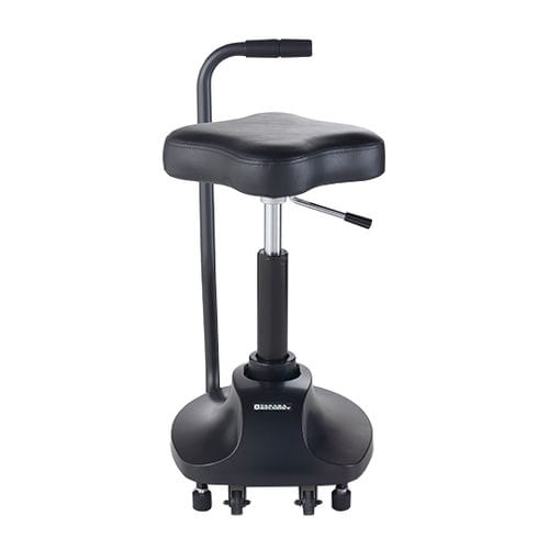 Sgabello da parrucchiere contemporaneo - M - TAKARA BELMONT - in ecopelle / con supporto in plastica / con rotelle