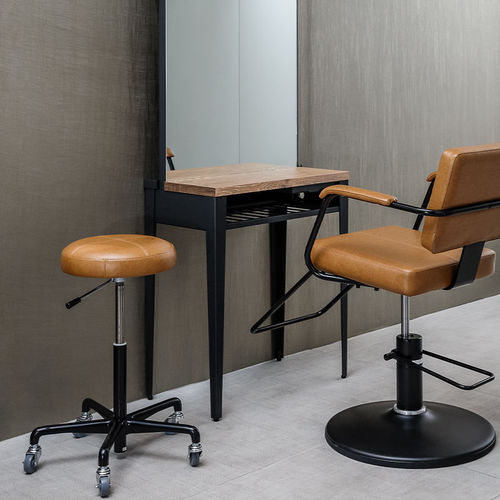 Sgabello da parrucchiere contemporaneo - ZEN  - TAKARA BELMONT - in ecopelle / con supporto in metallo / con base a stella