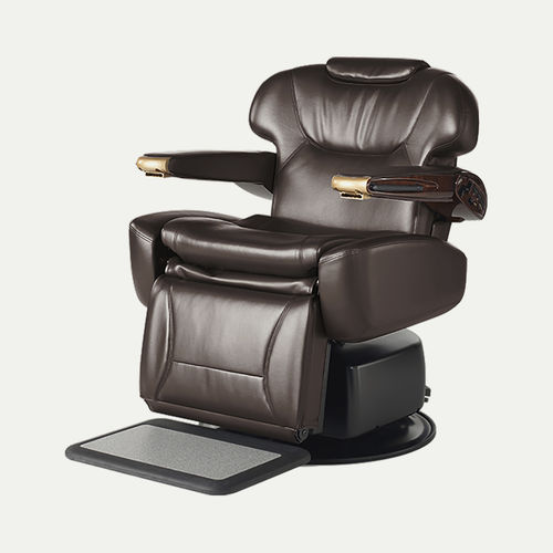 Poltrona da barbiere in ecopelle - MAXIM PRESTIGE EDITION - TAKARA BELMONT - con poggiapiedi / con poggiatesta / con base centrale