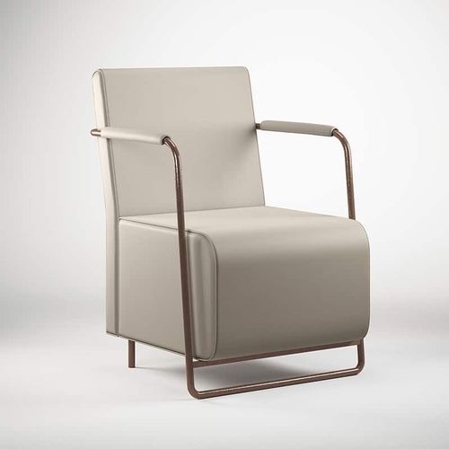 Poltrona per sala d'attesa - CU29   - VEZZOSI - contemporanea / in ecopelle / in metallo