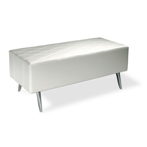 Divanetto imbottito design - IL RETTANGOLO  - VEZZOSI - in pelle / in alluminio / con supporto in metallo