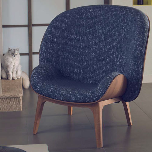 Poltrona contemporanea - HUG - Perrouin Sièges - in tessuto / in rovere / impiallacciata in legno