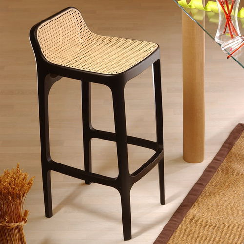 Sedia alta contemporanea - YUME - Perrouin Sièges - da interno / in tessuto / con supporto in rattan