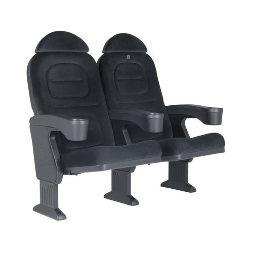 Poltrona per cinema in tessuto - ROMA V05 - Euro Seating International - nera / con poggiatesta