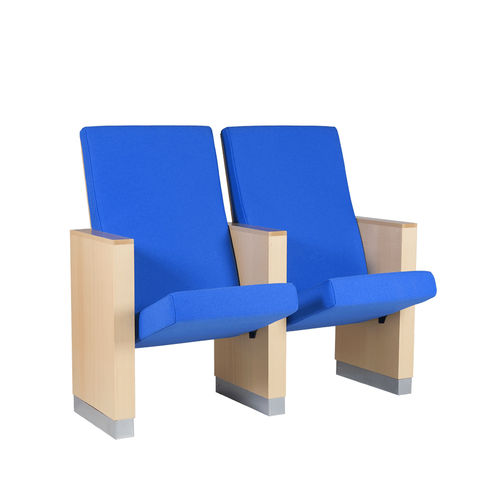 Poltrona per auditorium contemporanea - NUS - Euro Seating International - in tessuto / in schiuma di poliuretano / in legno massiccio