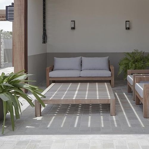 Tavolino basso contemporaneo - LARS - Piet Boon Collection - in teak / con supporto in teak / rettangolare