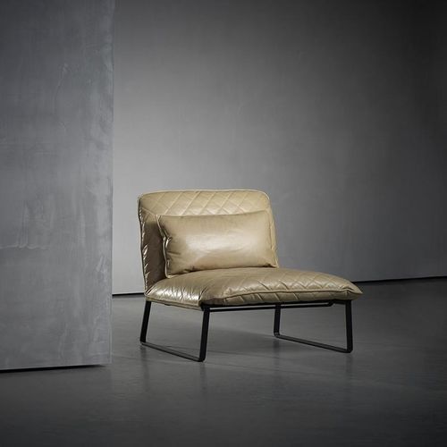 Chauffeuse contemporanea - KEKKE - Piet Boon Collection - in tessuto / in pelle / in acciaio con rivestimento a polvere