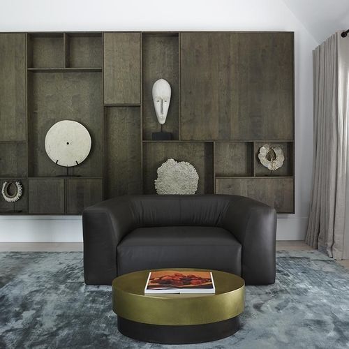 Poltrona contemporanea - BO - Piet Boon Collection - in tessuto / in pelle / in legno
