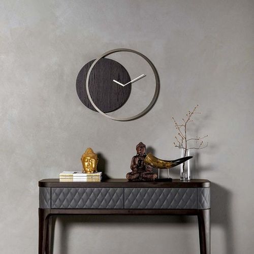 Orologio contemporaneo - Cerchio - Cliff Young - a muro / analogico / in noce