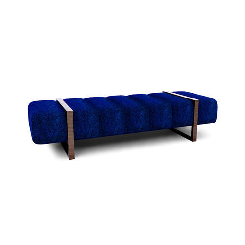 Panca contemporanea - CY Indigo - Cliff Young - in legno / in tessuto / in pelle