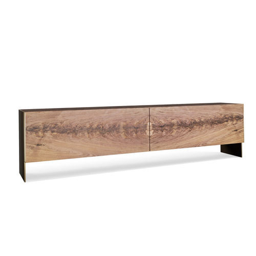 Credenza contemporanea - CY Alberto - Cliff Young - in noce / in metallo / con ripiano