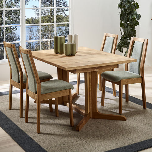 Tavolo da pranzo design scandinavo - 4224СK/1 - dyrlund - in rovere / con supporto in quercia / rettangolare