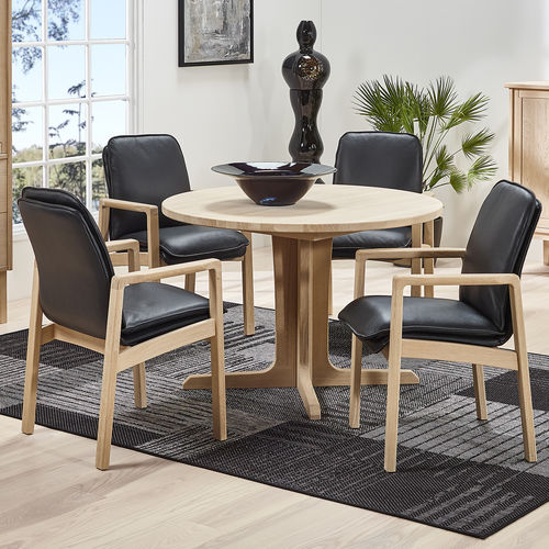 Sedia da pranzo design scandinavo - 8474ALK - dyrlund - da interno / in pelle / con supporto in quercia