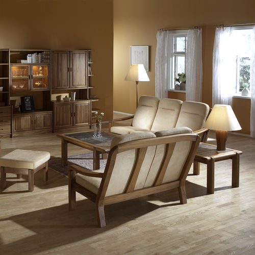 Divano design scandinavo - 1240AH series - dyrlund - in tessuto / in pelle / con braccioli