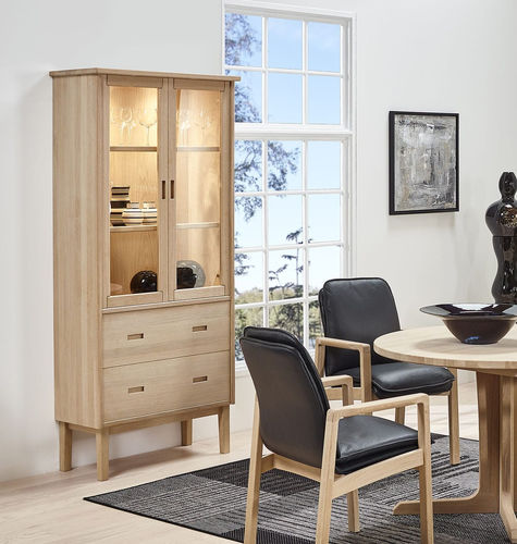 Vetrina armadio design scandinavo - 4485 - dyrlund - da appoggio / in vetro / in rovere