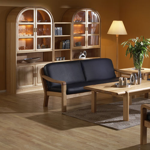 Divano design scandinavo - 1240 series - dyrlund - in pelle / con braccioli / con cuscino rimovibile
