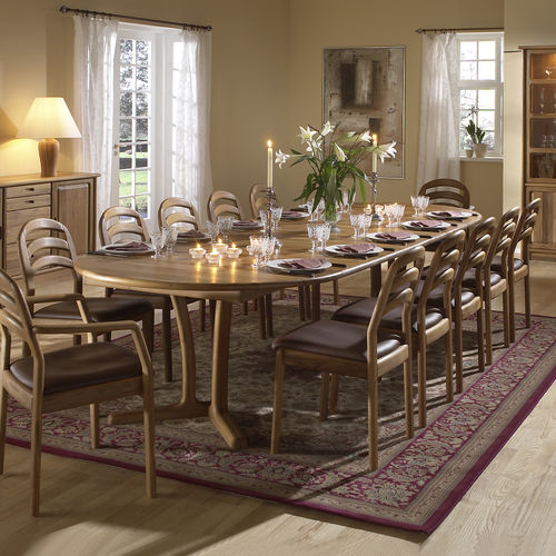 Tavolo tradizionale - 9275G-4 - dyrlund - in rovere / con supporto in quercia / ovale