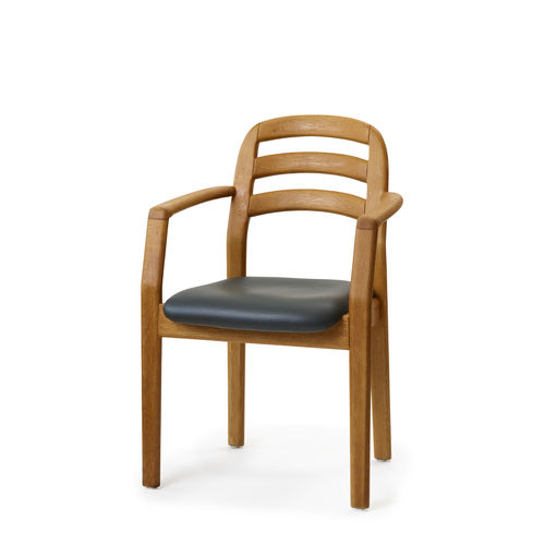 Sedia da pranzo design scandinavo - 1591A - dyrlund - da interno / in pelle / con supporto in legno