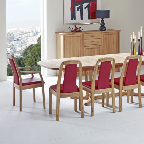 Sedia da pranzo design scandinavo - 1589K - dyrlund - da interno / in tessuto / in pelle