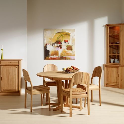 Tavolo da pranzo design scandinavo - 9275G/1 - dyrlund - in faggio / con supporto in faggio / rotondo