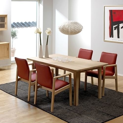 Tavolo da pranzo design scandinavo - 1248-160K - dyrlund - in rovere / con supporto in quercia / rettangolare