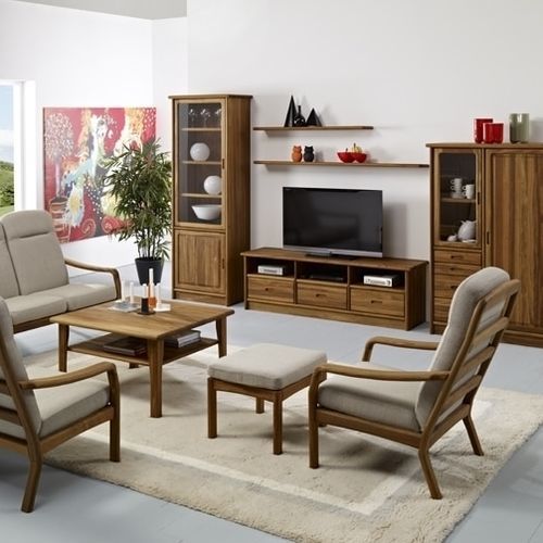 Poggiapiedi design scandinavo - 1260FS - dyrlund - in tessuto / in pelle / in teak