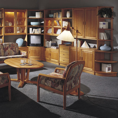 Poltrona design scandinavo - 1613 - dyrlund - in tessuto / in pelle / in ciliegio