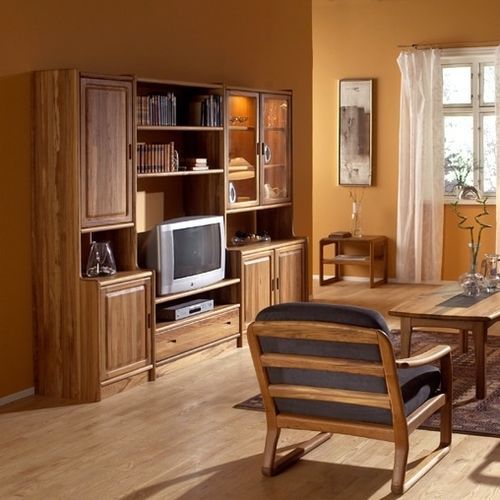 Parete attrezzata TV design scandinavo - K2 - dyrlund - in teak / con ripiani / con vano contenitore