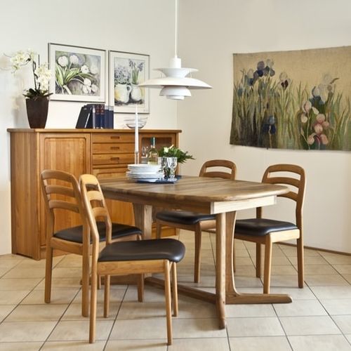 Tavolo da pranzo tradizionale - 9224C/1 - dyrlund - in teak / con supporto in teak / ovale