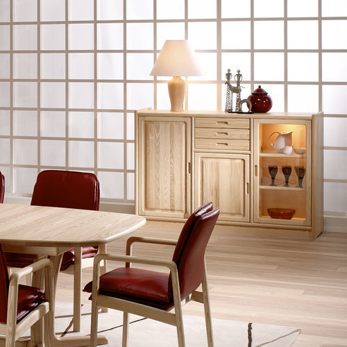 Credenza design scandinavo - 2121M - dyrlund - alta / in frassino / con ripiano