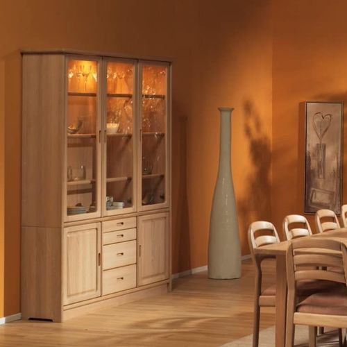 Credenza con alzata design scandinavo - 1186M - dyrlund - in rovere / in vetro