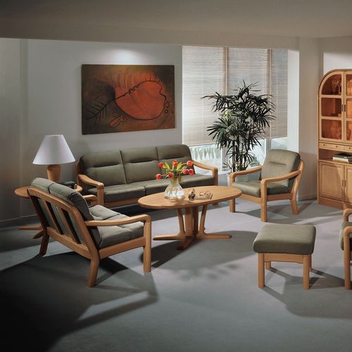 Divano design scandinavo - 1230A series - dyrlund - in tessuto / in pelle / con braccioli