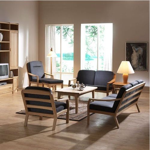 Divano design scandinavo - 1260K  - dyrlund - in tessuto / in rovere / nero